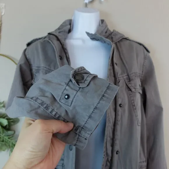 Talula Hooded Utility Jacket Washed Gray Size XXS - Picture 7 of 11